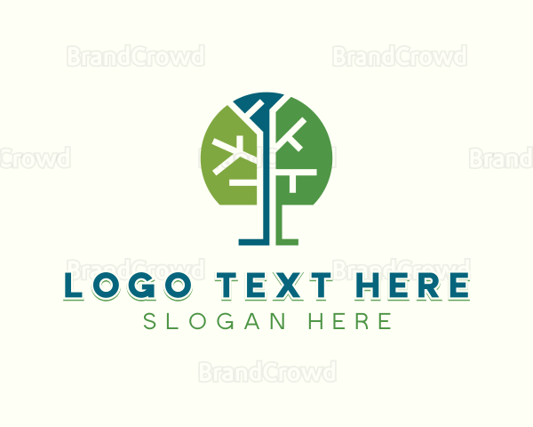 Environmental Tree Plant Logo