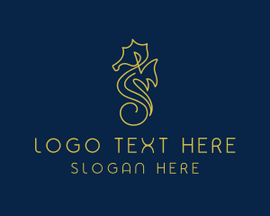 Gold - Premium Seahorse Brand logo design