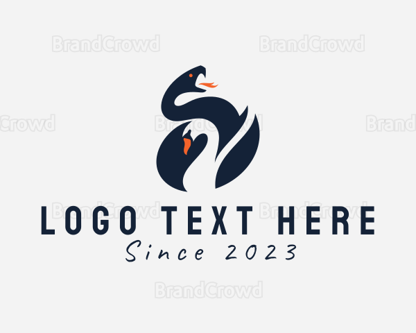 Swan Snake Animals Logo