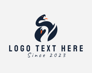 Mirgatory Bird - Swan Snake Animals logo design