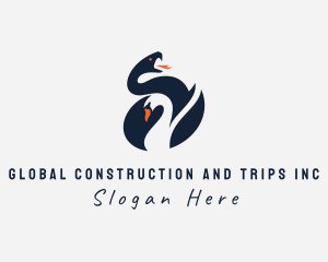Swan Snake Animals Logo