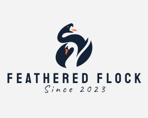 Geese - Swan Snake Animals logo design