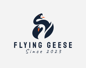 Geese - Swan Snake Animals logo design