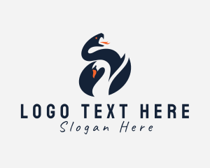 Swan Snake Animals Logo