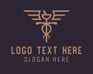 Laboratoty - Medical Caduceus Staff logo design