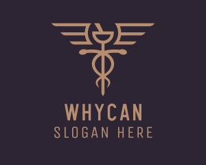 Medical Caduceus Staff Logo