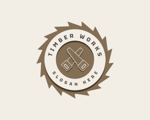 Hand Saw Woodwork logo design