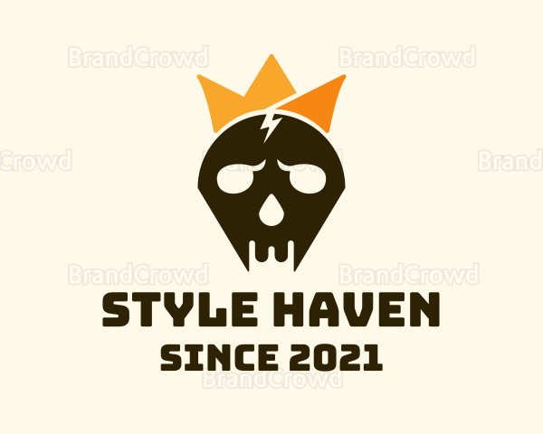 Crown Cracked Skull Logo