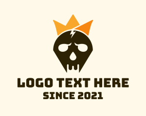 Undead - Crown Cracked Skull logo design
