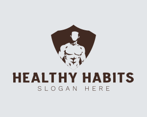 Dietitian - Masculine Man Fitness logo design