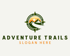 Mountain Adventure Trekking  Compass logo design