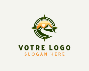 Locator - Mountain Adventure Trekking  Compass logo design