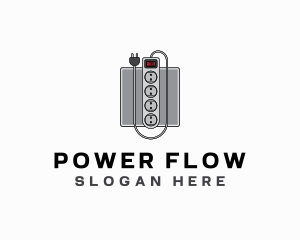 Extension Cord Power Outlet logo design