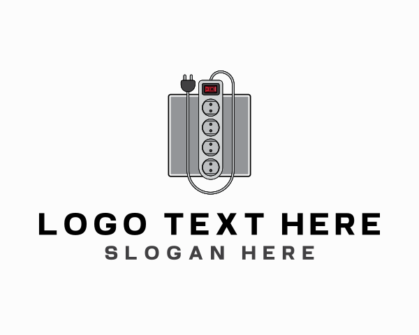 Portable - Extension Cord Power Outlet logo design