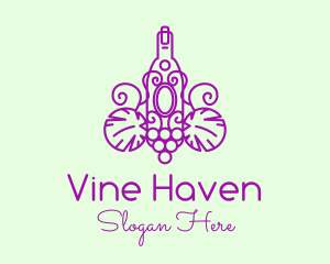 Minimalist Vineyard Wine logo design