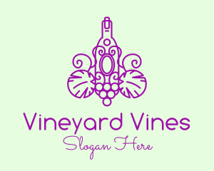 Minimalist Vineyard Wine logo design