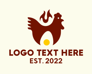 Fried Chicken - Spicy Chicken Egg logo design