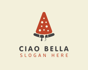 Pepperoni Pizza Slice  logo design