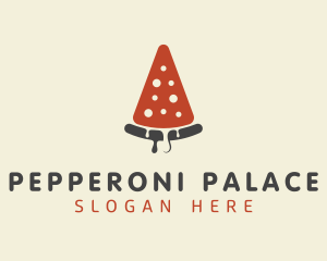 Pepperoni - Pepperoni Pizza Slice logo design