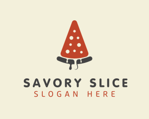 Pepperoni Pizza Slice  logo design