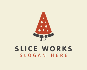 Slice - Pepperoni Pizza Slice logo design