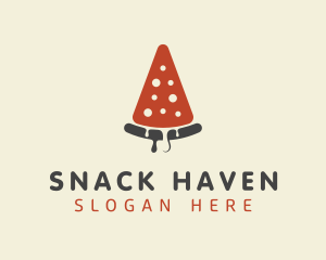 Pepperoni Pizza Slice  logo design