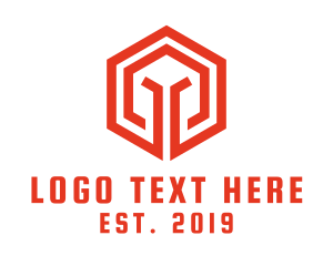 Pubg - Red Hexagon Spartan logo design