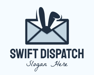 Dispatcher - Bunny Mail Envelope logo design