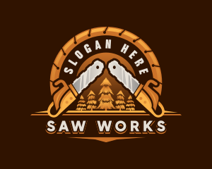 Chainsaw Lumberjack Logging logo design