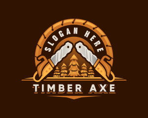 Chainsaw Lumberjack Logging logo design