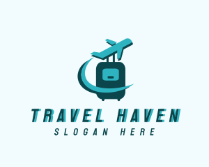Tourist - Tourist Suitcase Flight logo design