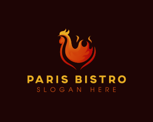 Flame Barbeque Chicken logo design