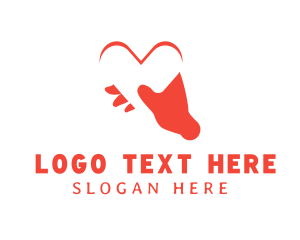 Red - Love Hand Support Group logo design