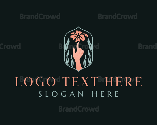 Hand Flower Bloom Logo