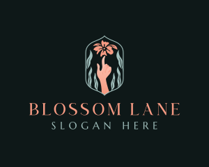 Hand Flower Bloom logo design