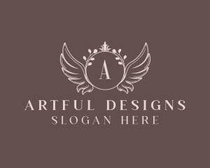 Crown Wings Ornament logo design