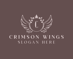 Crown Wings Ornament logo design