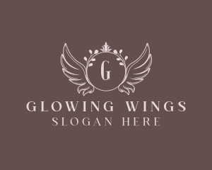 Crown Wings Ornament logo design