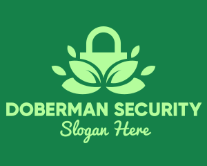 Green Eco Security Lock logo design