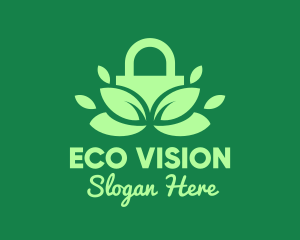 Green Eco Security Lock logo design