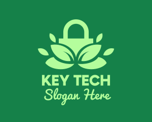 Green Eco Security Lock logo design