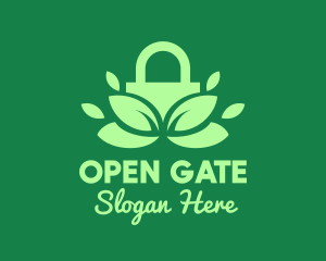 Green Eco Security Lock logo design