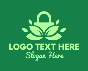 Green Eco Security Lock logo design