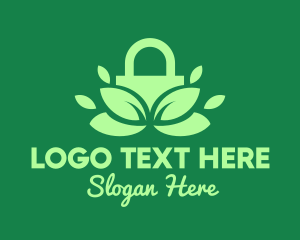 Locked - Green Eco Security Lock logo design