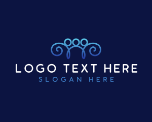 White Collar - People Support Community logo design