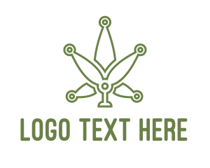 Marijuana Leaf - Cannabis Weed Leaf Tech logo design