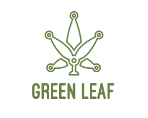 Dispensary - Cannabis Weed Leaf Tech logo design