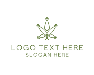 Cannabis Weed Leaf Tech logo design