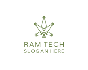 Cannabis Weed Leaf Tech logo design