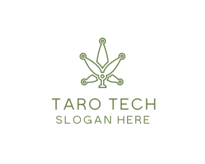 Cannabis Weed Leaf Tech logo design